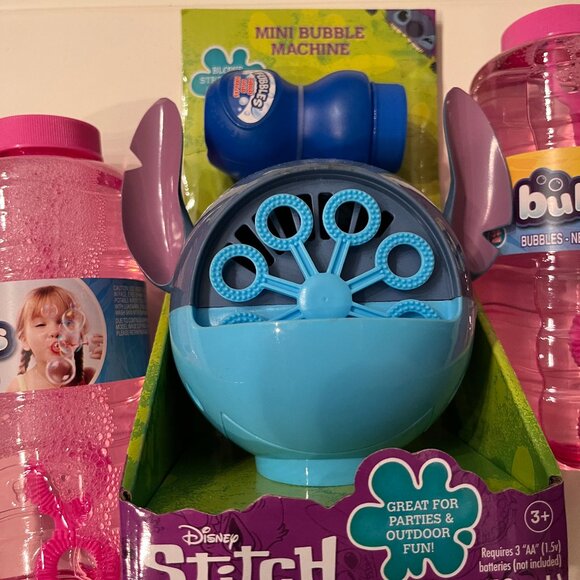 Stitch Mini Bubble Blower Machine + 2 Pink Bubble Bottles Disney  (NEW) (hgx) - Picture 4 of 10